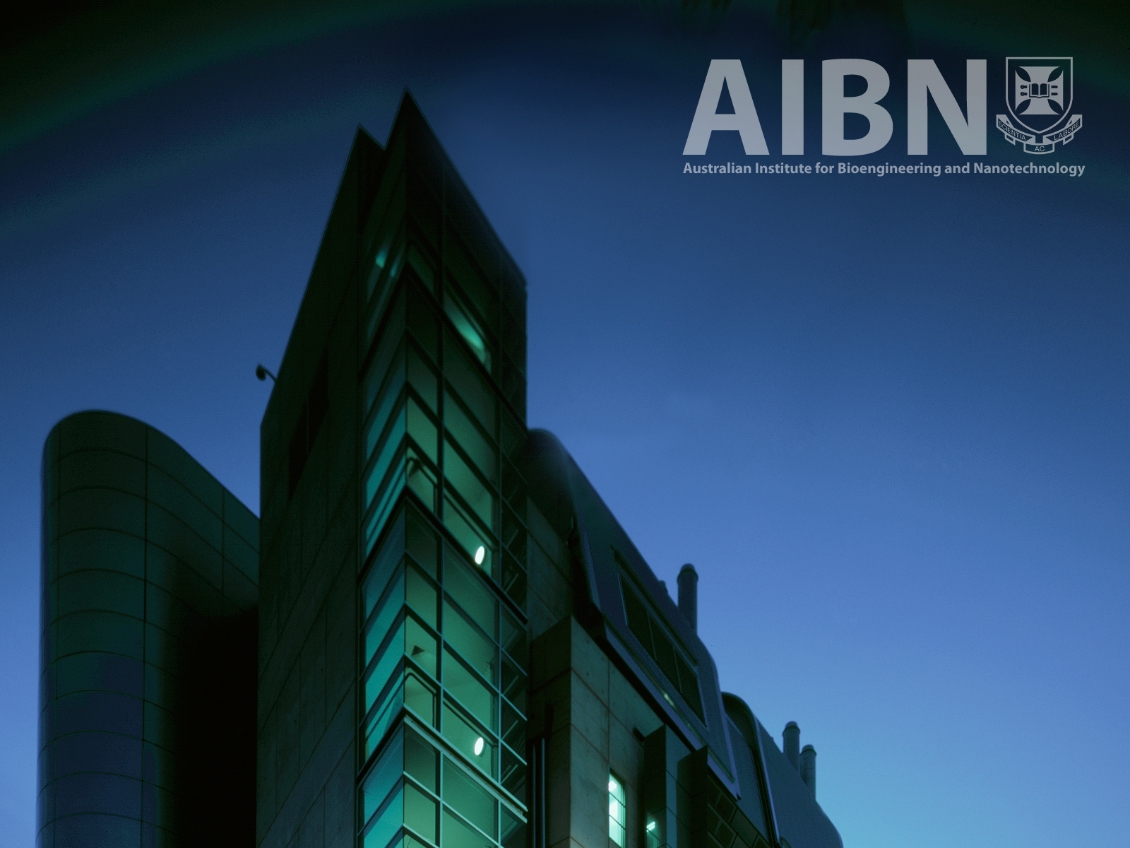 The AIBN building at dusk