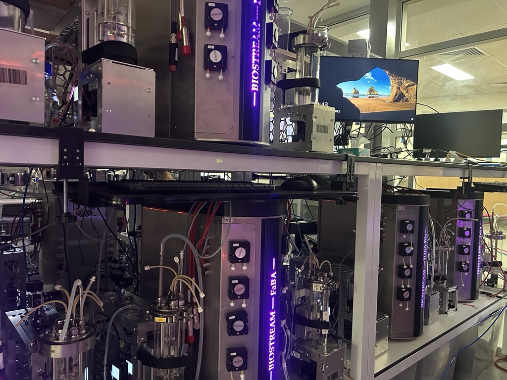 Close-up of BIOSTREAM bioreactors