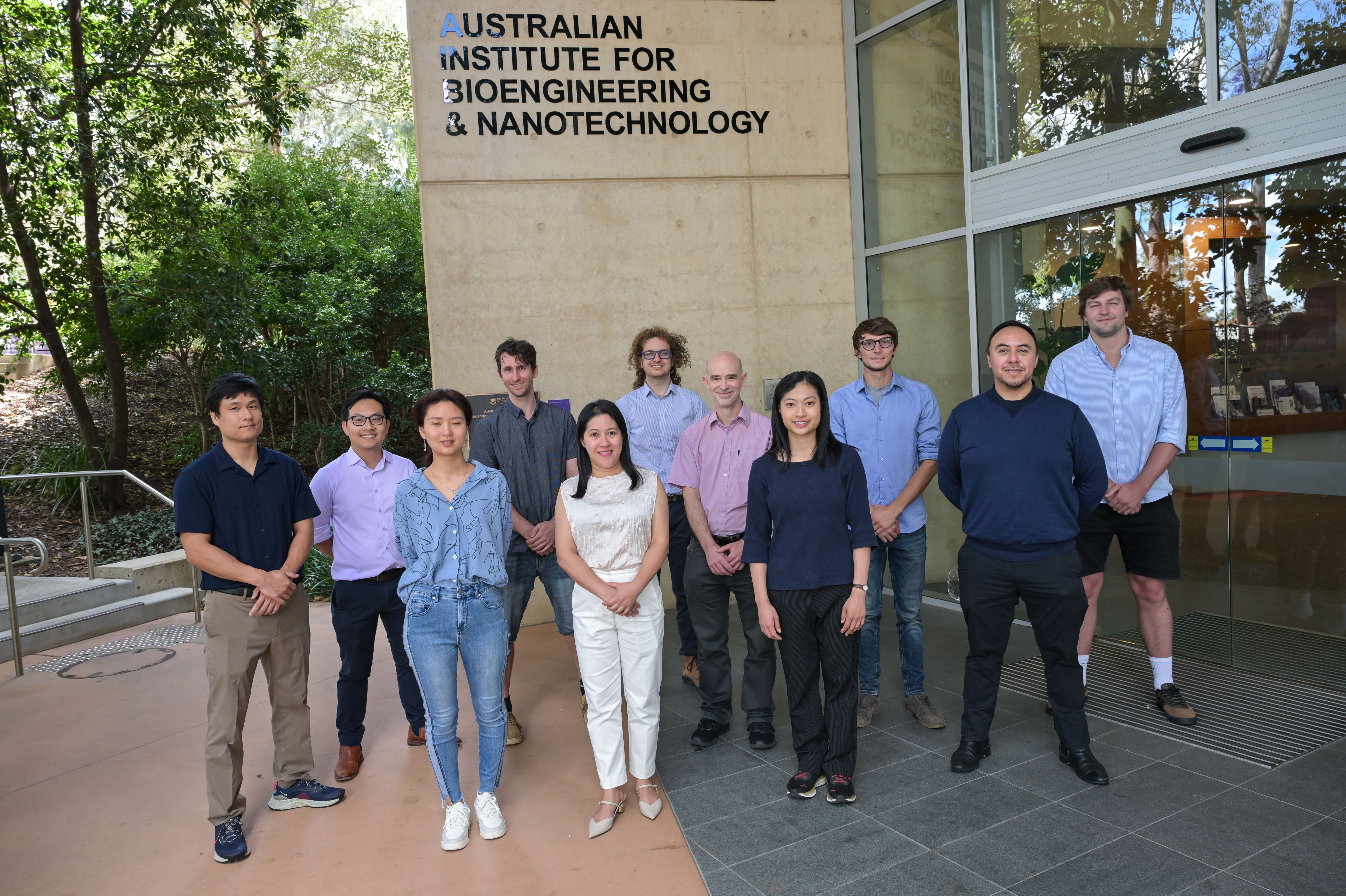 The IDEA Bio team outside the AIBN building